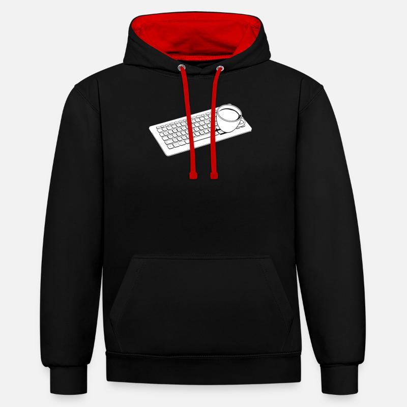 Entwickler Coder Programmierer Kaffee - Kontrast-Hoodie - Schwarz/Rot