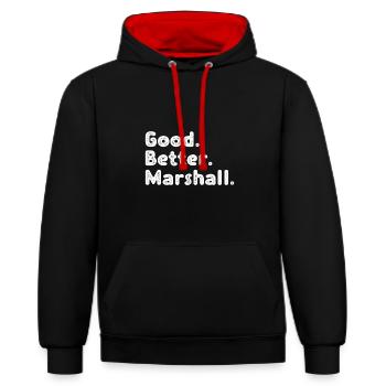 Bon meilleur Marshall - Sweat à capuche contrasté - noir/rouge - Devant - Anna (173cm) & Nico (186cm)