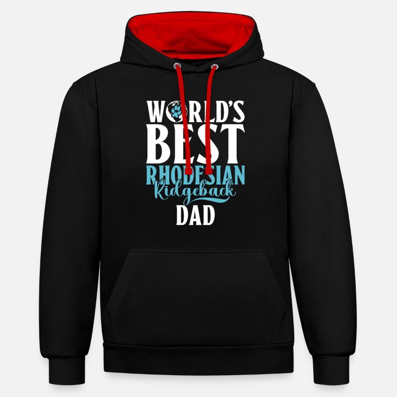 Cadeaux Rhodesian Ridgeback - Sweat à capuche contrasté - noir/rouge