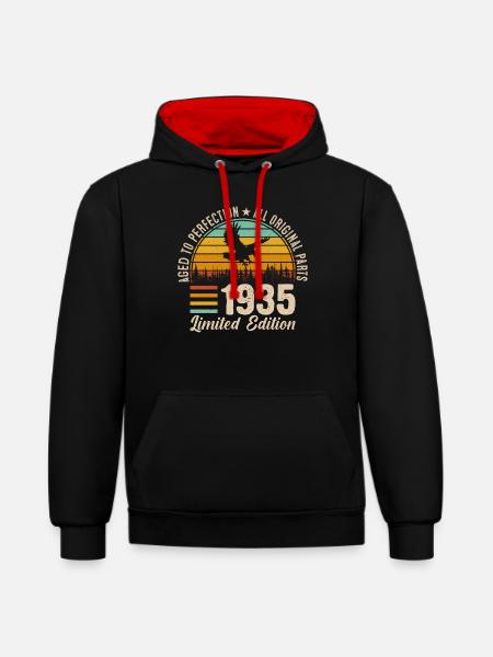 1935 - A timeless masterpiece - Contrast hoodie - black/red