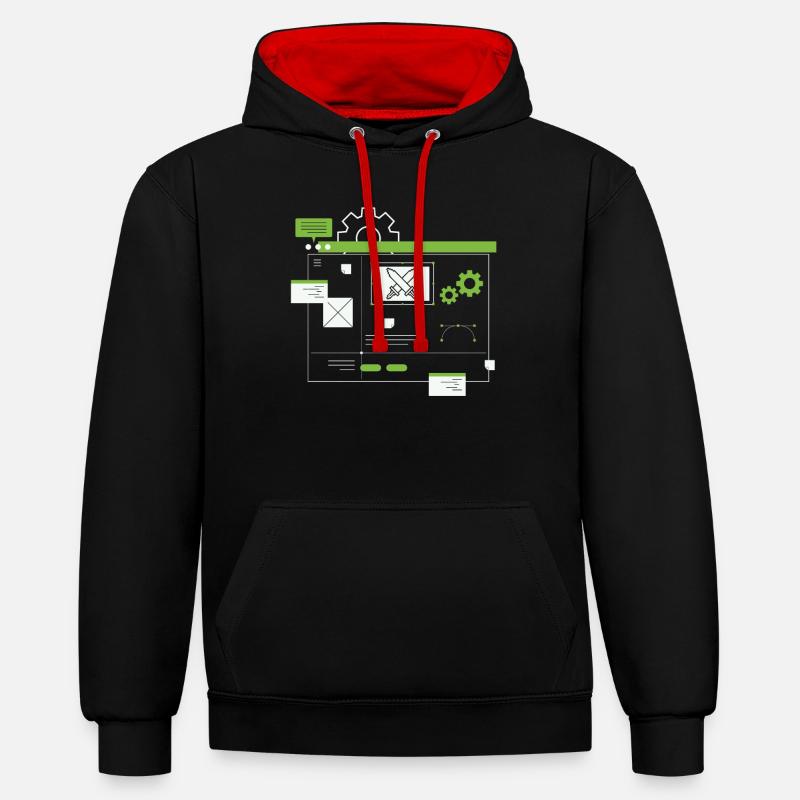 Developer, Coder, Programmer - Contrast hoodie - black/red