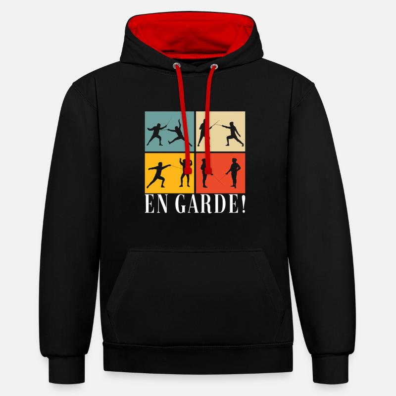 Clôtures Clôtures - Sweat à capuche contrasté - noir/rouge