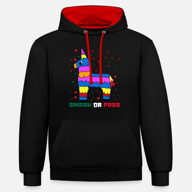 Piñata mexicaine Mexicaines Mexicaines - Sweat à capuche contrasté - noir/rouge