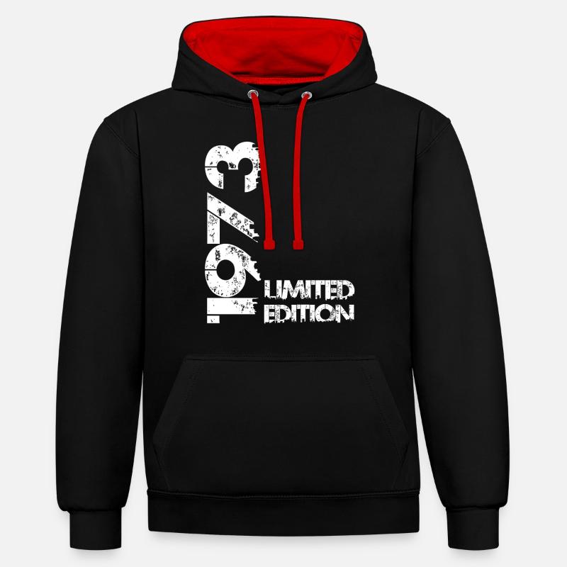 Édition limitée 1973 - Sweat à capuche contrasté - noir/rouge