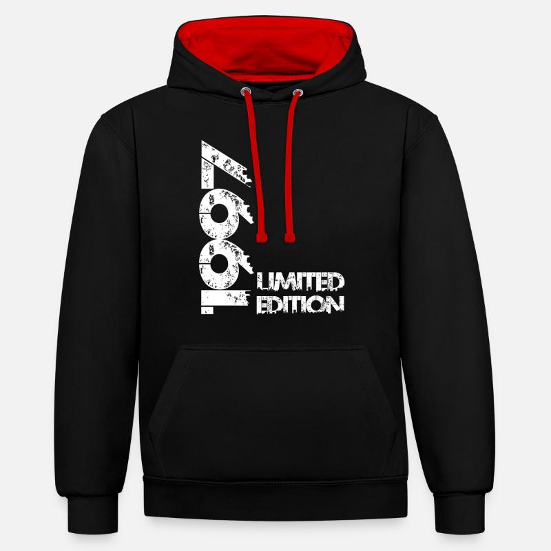 Édition limitée 1997 - Sweat à capuche contrasté - noir/rouge