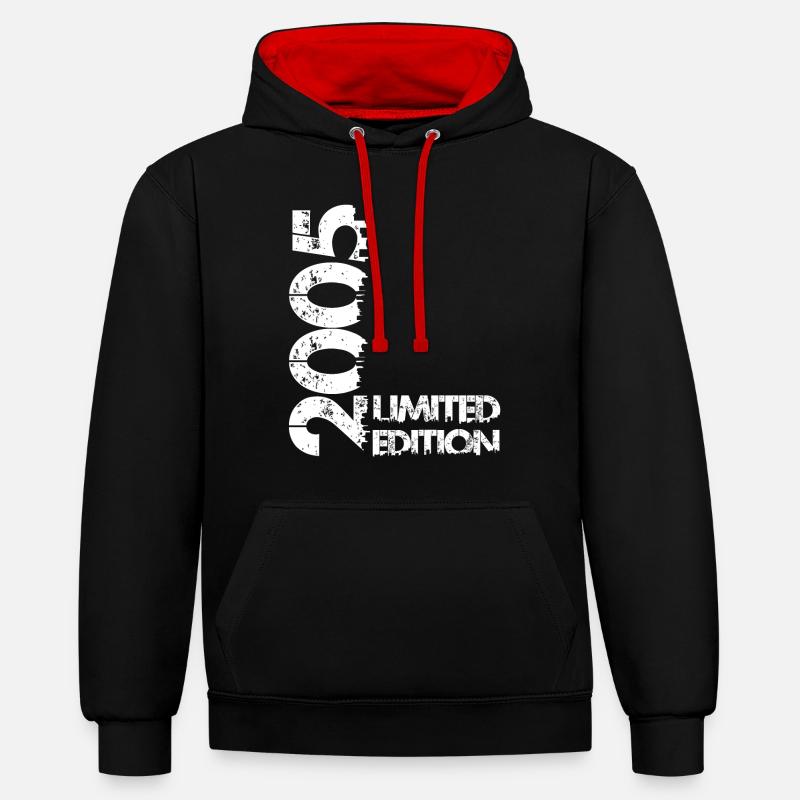 Édition limitée 2005 - Sweat à capuche contrasté - noir/rouge