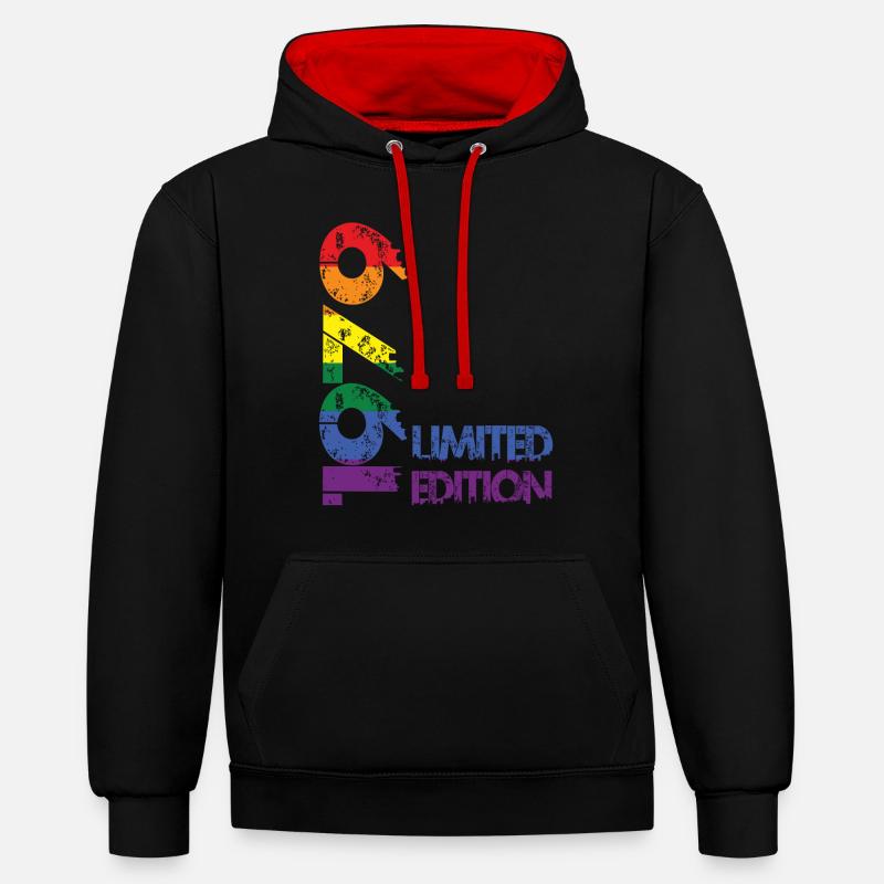 Édition limitée 1979 - Sweat à capuche contrasté - noir/rouge