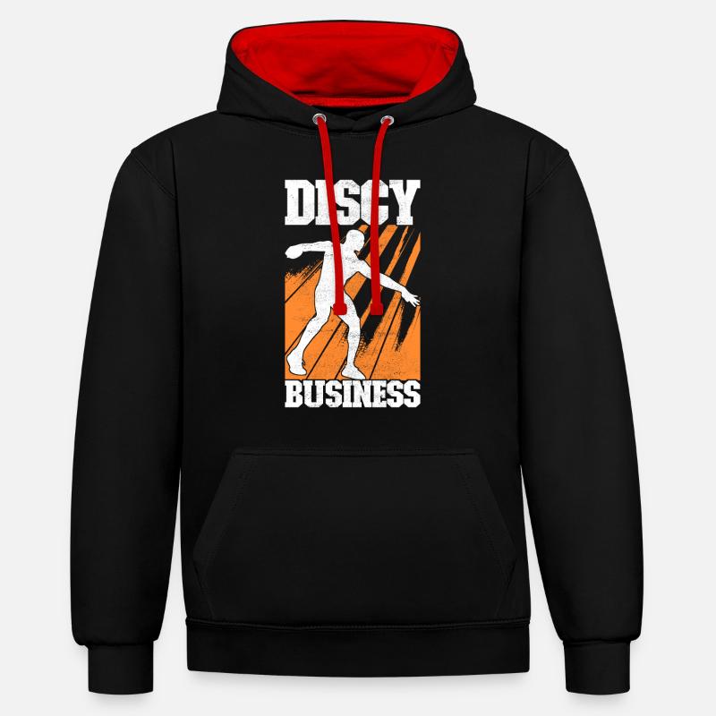 Diskuswerfer Diskuswurf - Kontrast-Hoodie - Schwarz/Rot