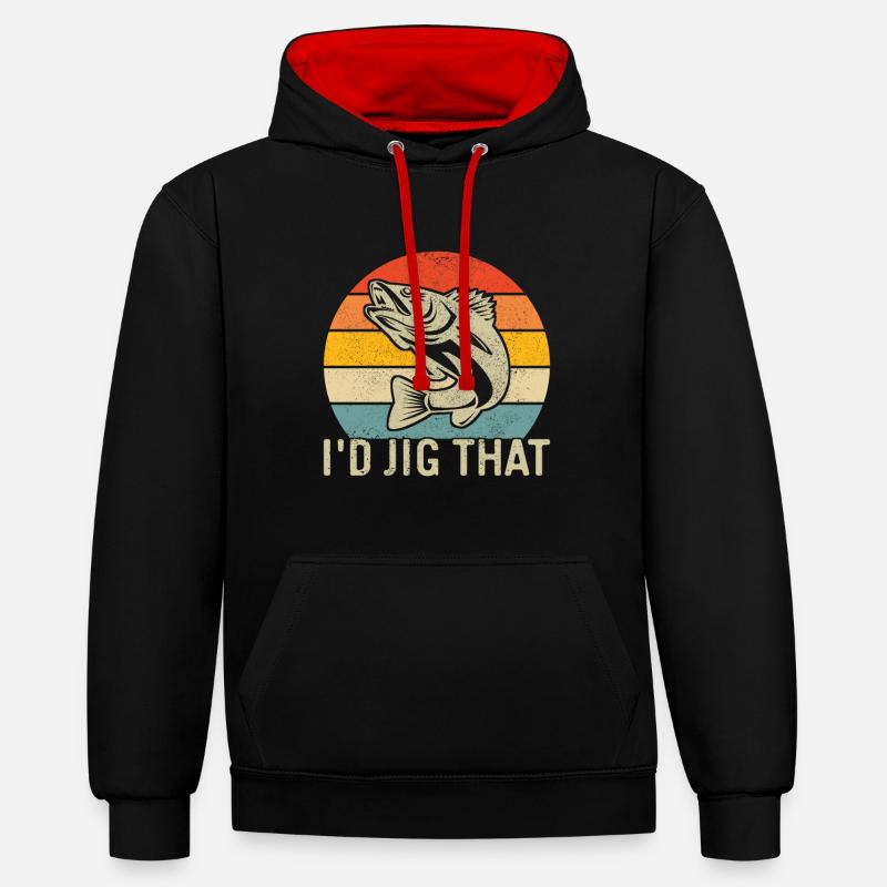 Pêcheur de doré - Sweat à capuche contrasté - noir/rouge