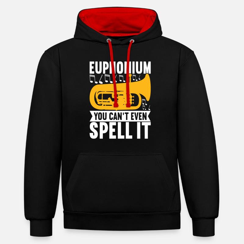 Euphonium Euphoniste - Sweat à capuche contrasté - noir/rouge