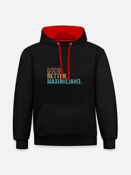 Cool guys are called maximiliano - Kontrast-Hoodie - Schwarz/Rot