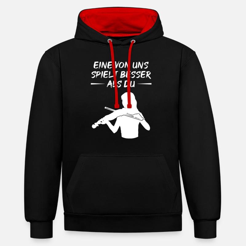 Le violoniste virtuose peut offrir - Sweat à capuche contrasté - noir/rouge