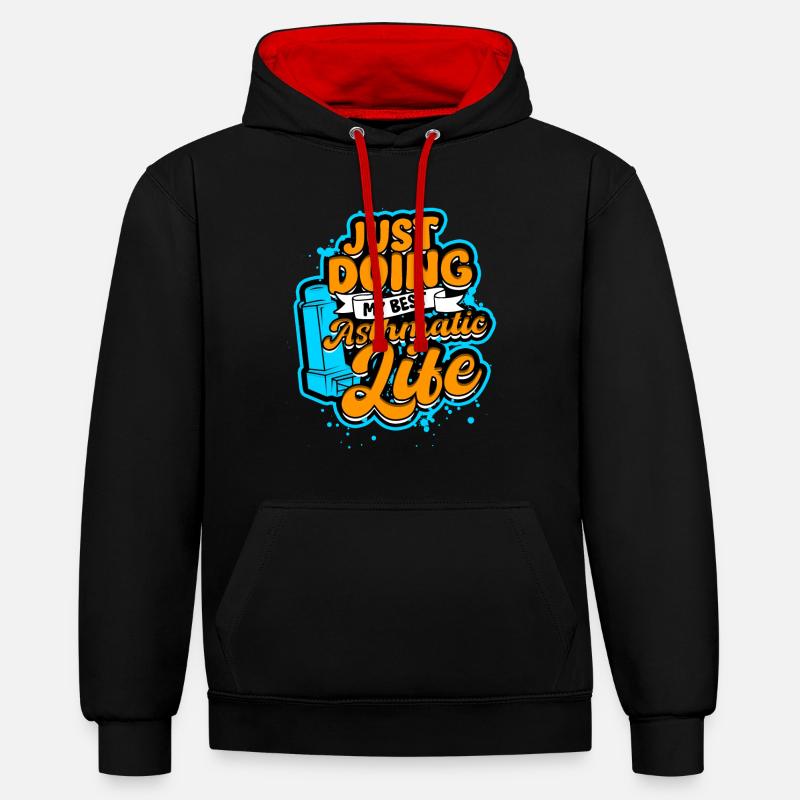 Asthma Asthmatics - Contrast hoodie - black/red