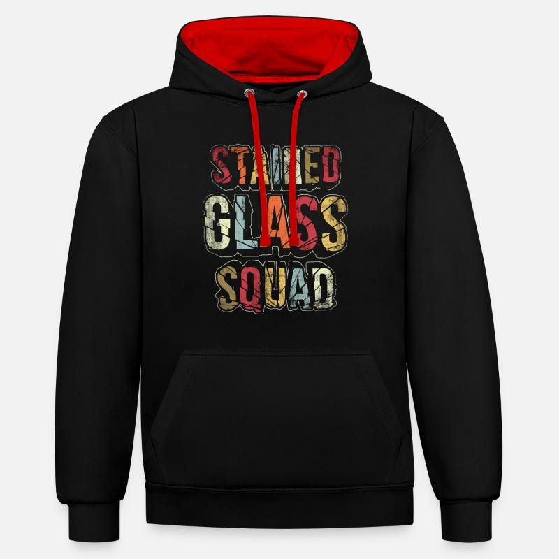 Vitrail artiste vitrail Squad - Sweat à capuche contrasté - noir/rouge