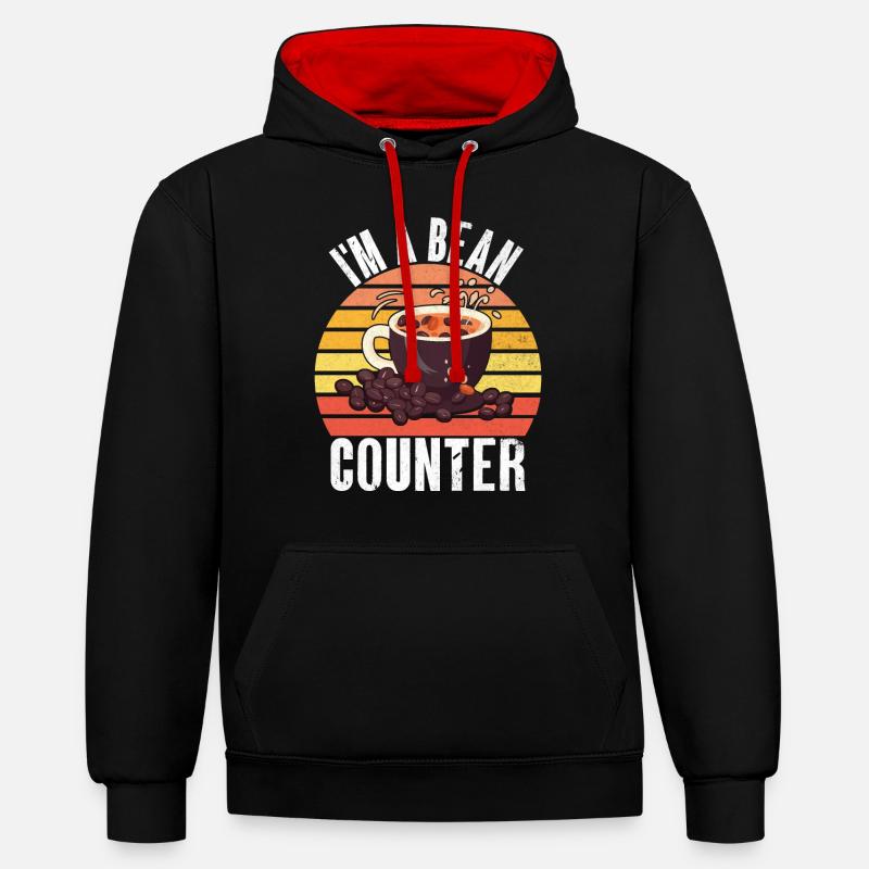 Cadeaux de café - Sweat à capuche contrasté - noir/rouge