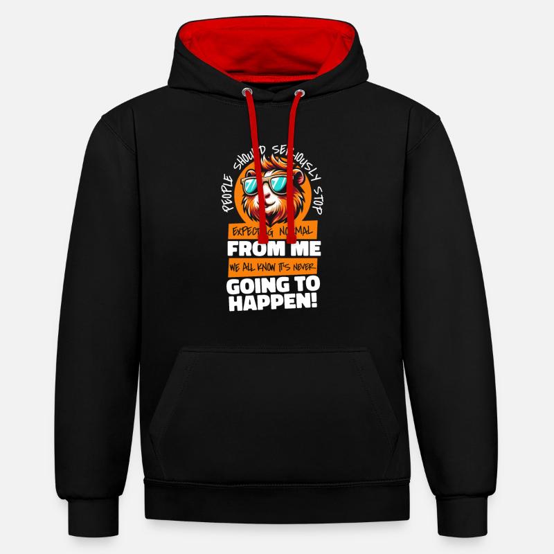 Cochon d’Inde Cochon d’Inde - Sweat à capuche contrasté - noir/rouge