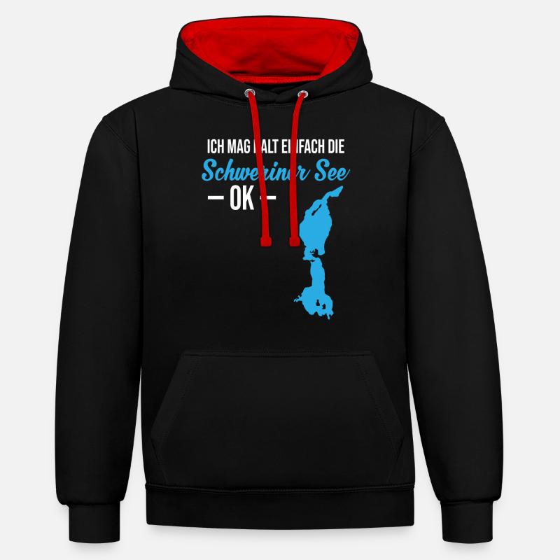 Tout simplement Schweriner Voir l’amour - Sweat à capuche contrasté - noir/rouge