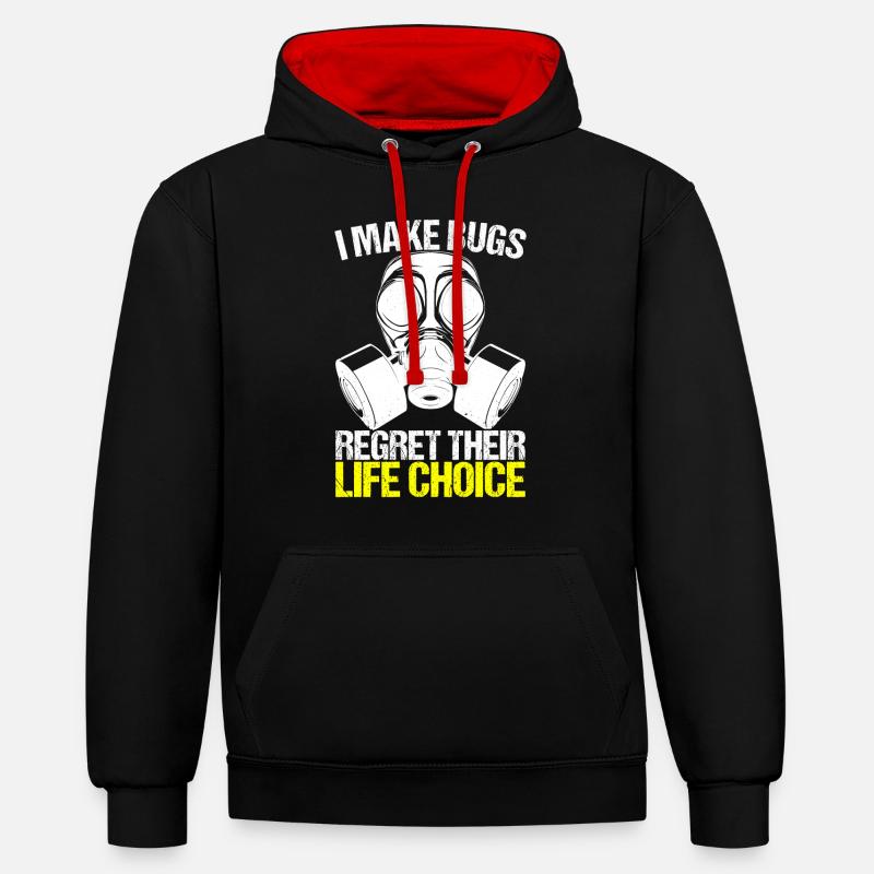 Schädlingsbekämpfung Kammerjäger - Kontrast-Hoodie - Schwarz/Rot