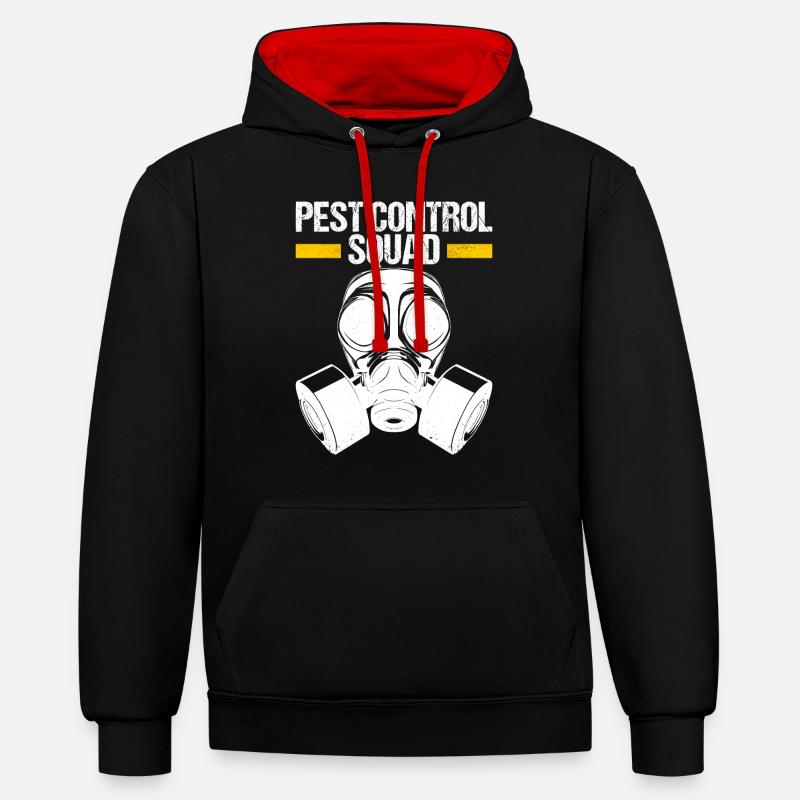 Schädlingsbekämpfung Kammerjäger - Kontrast-Hoodie - Schwarz/Rot