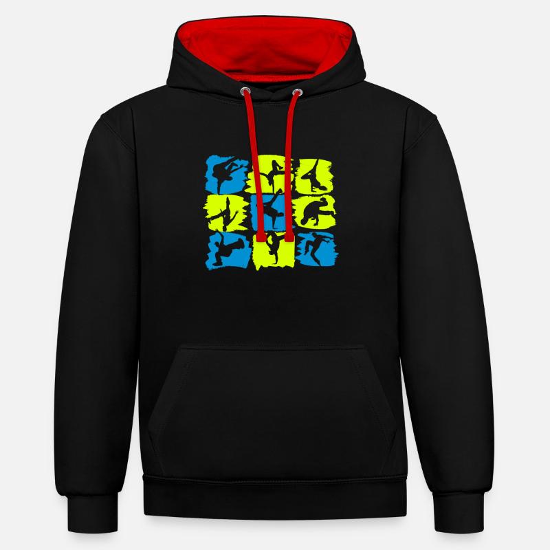 Breakdance Breakdancer - Tänzer B-Boying Geschenk - Kontrast-Hoodie - Schwarz/Rot