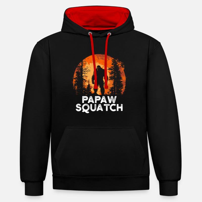 Papaw Squatch - Sweat à capuche contrasté - noir/rouge