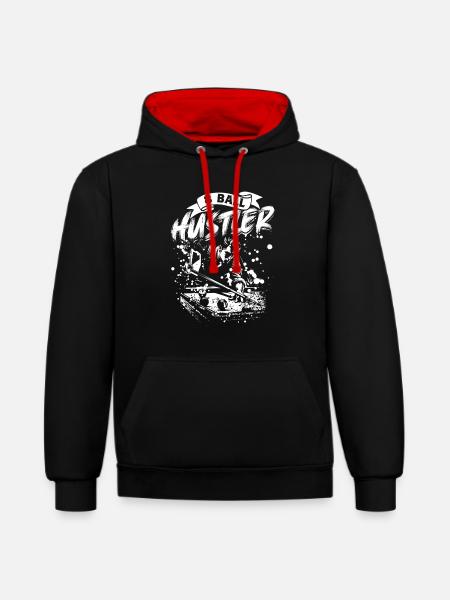 8-Ball Hustler Billard - Kontrast-Hoodie - Schwarz/Rot