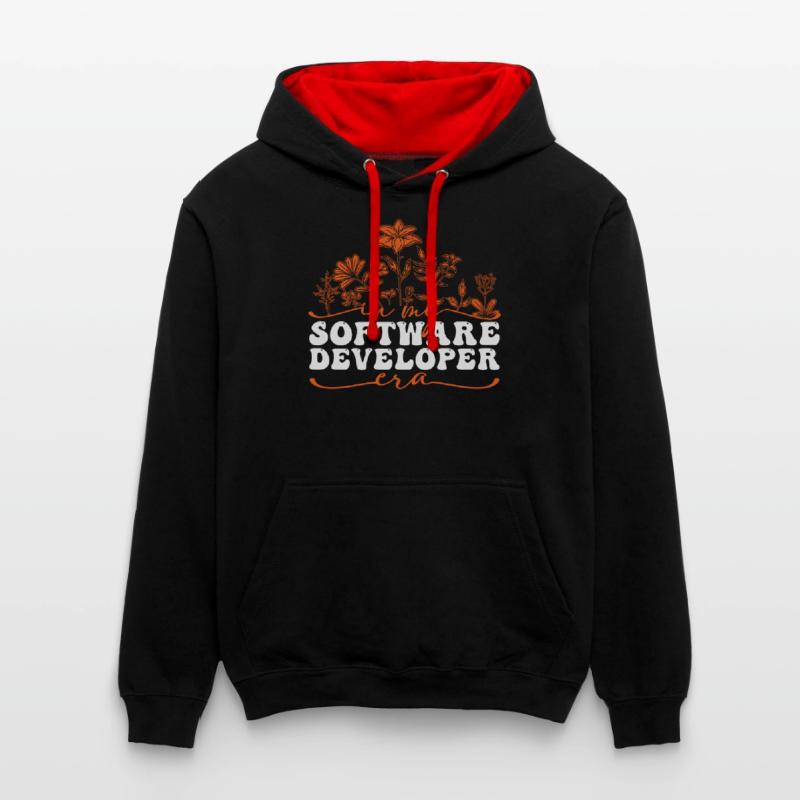 In My Software Developer Era: Flowers and Code Contrast hoodie