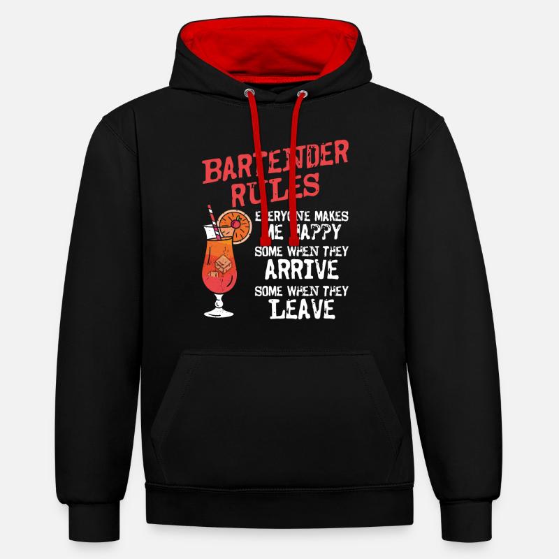 Bartender Mixologist Bartender - Contrast hoodie - black/red