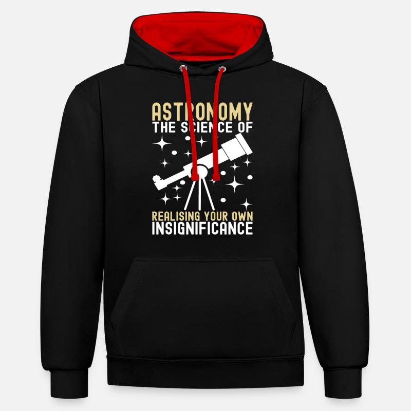 Atronome Astronomie - Kontrast-Hoodie - Schwarz/Rot