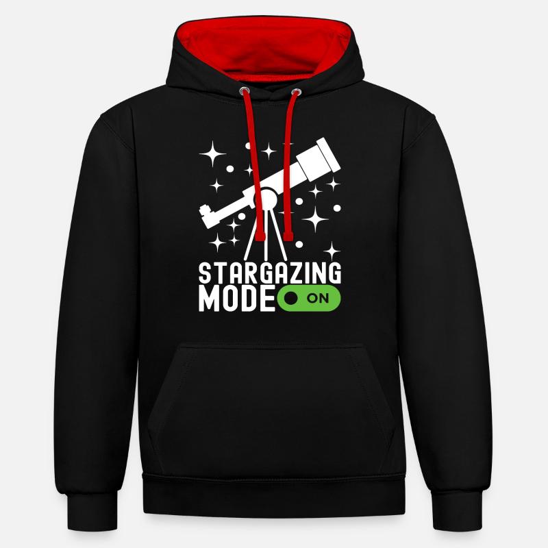 Astronomie Atronome - Sweat à capuche contrasté - noir/rouge