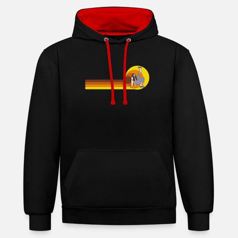 Inline-Skating Rollerskates Inline-Skater - Kontrast-Hoodie - Schwarz/Rot