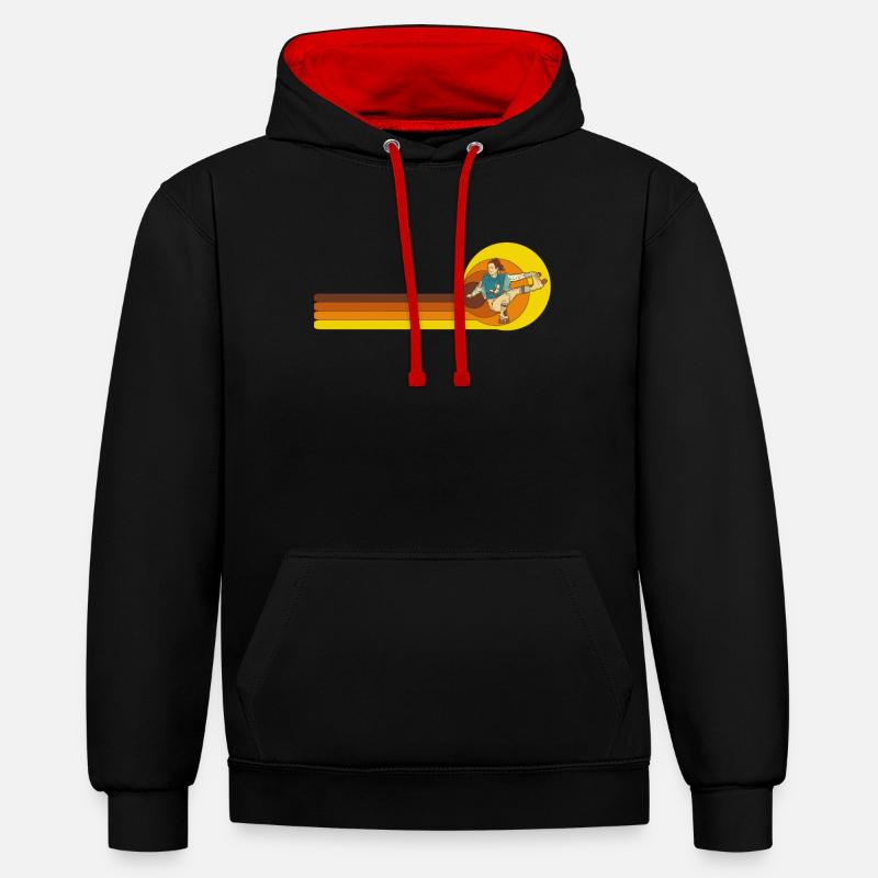 Inline-Skating Inline-Skater Inline-skates - Kontrast-Hoodie - Schwarz/Rot