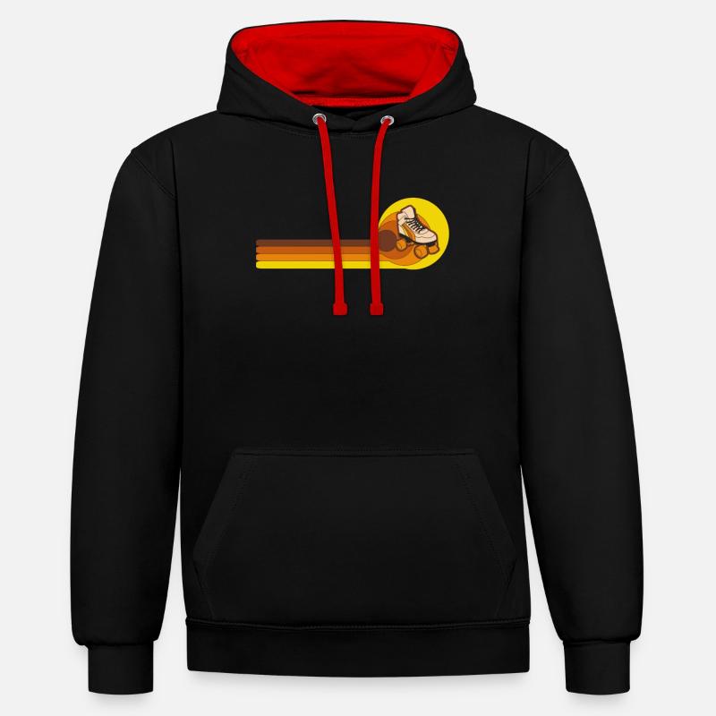 Inline-Skating Inline-Skater Inline-skates - Kontrast-Hoodie - Schwarz/Rot