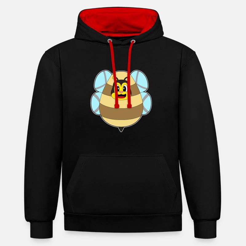 Oeuf de Pâques abeille - Sweat à capuche contrasté - noir/rouge