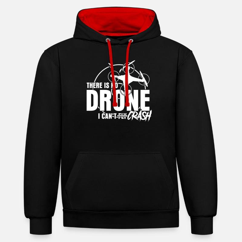 Drone Crash Quadcopter FPV Drones - Contrast hoodie - black/red