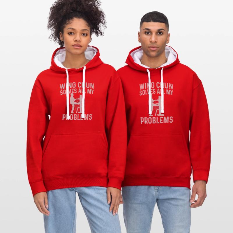 Wing Chun solves all my problems - Wing Chun Marti Kontrast-Hoodie