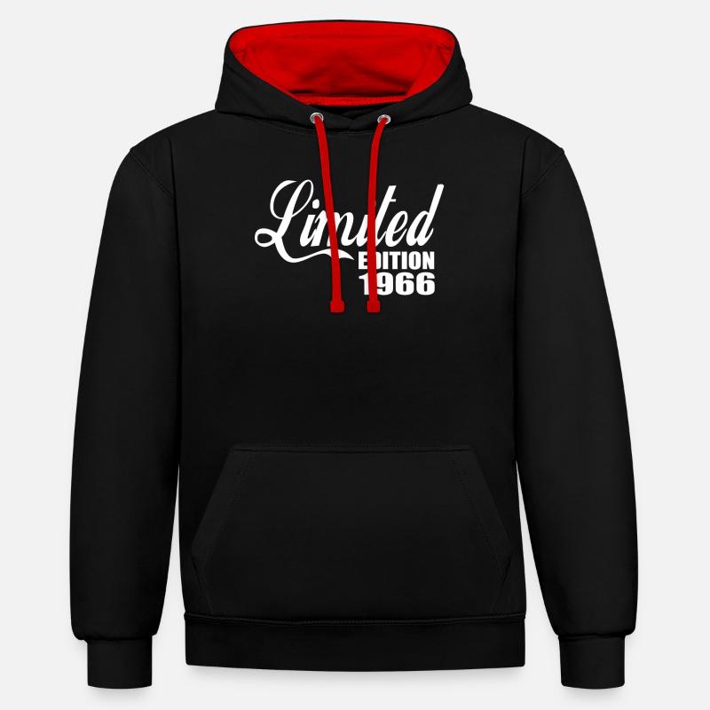 Edition limitée 1966 - Sweat à capuche contrasté - noir/rouge