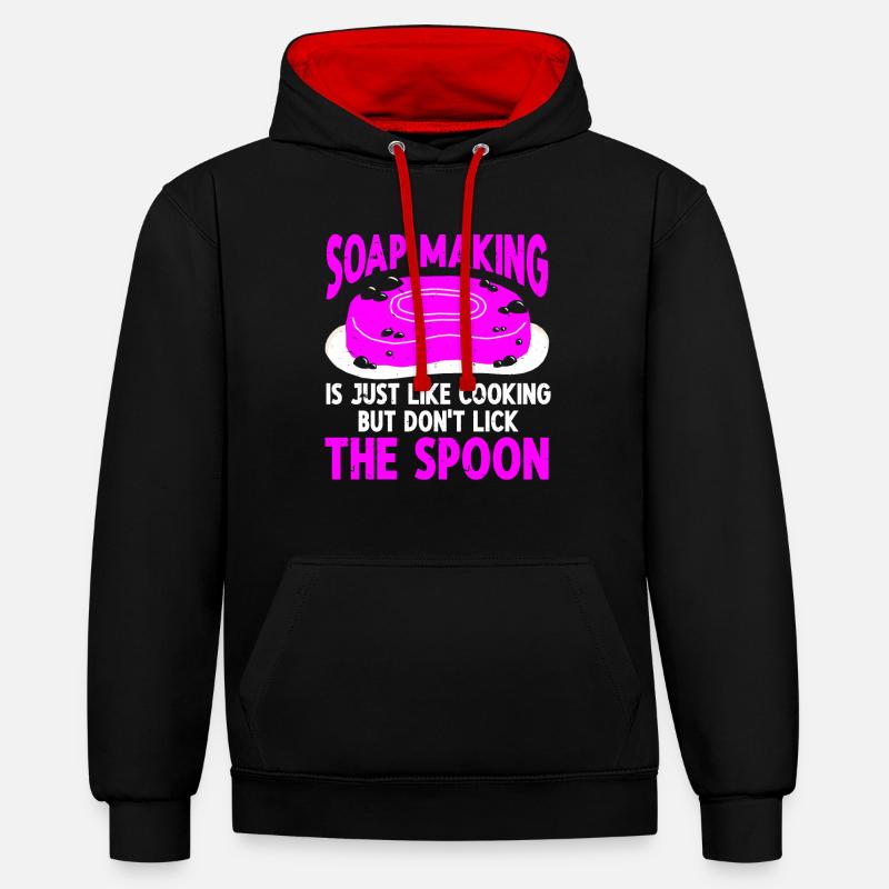 Soap Making Soap Maker - Kontrast-Hoodie - Schwarz/Rot
