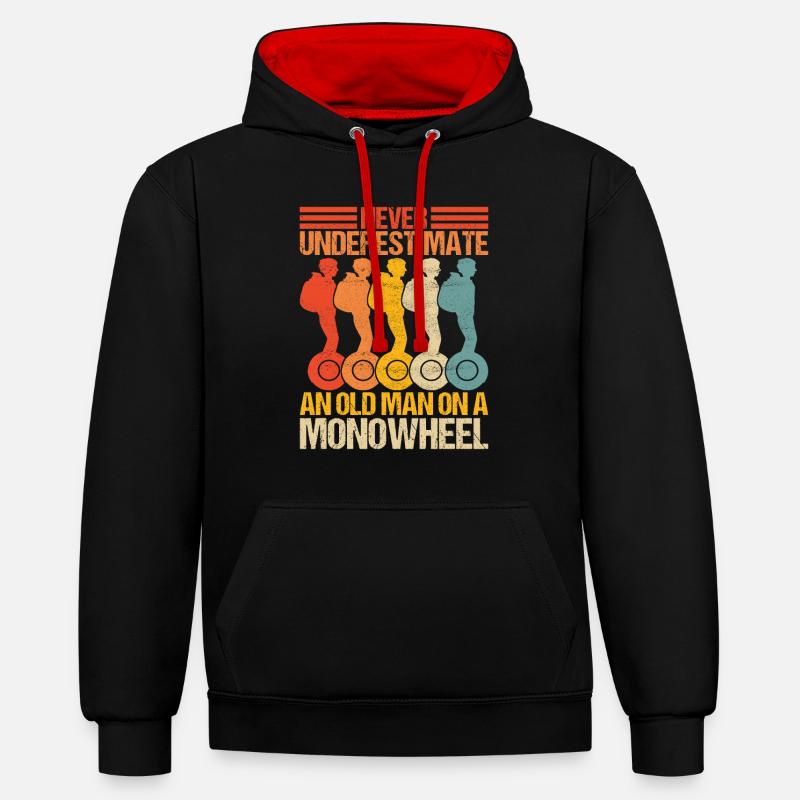 EUC Monoroue - Sweat à capuche contrasté - noir/rouge