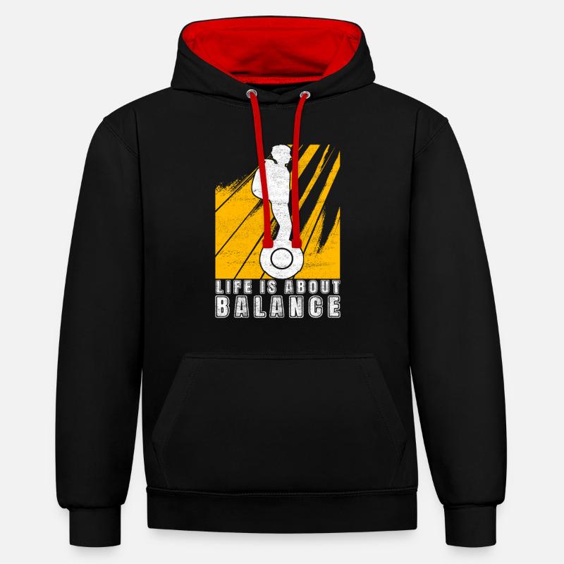 EUC Monoroue - Sweat à capuche contrasté - noir/rouge