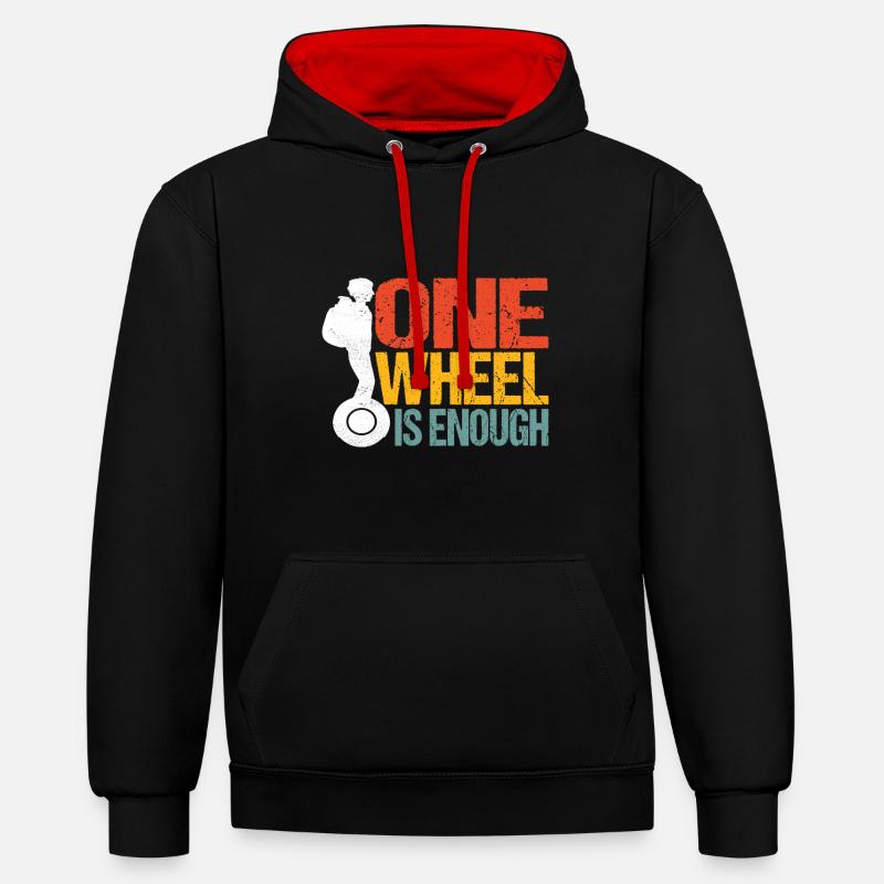 EUC Monoroue - Sweat à capuche contrasté - noir/rouge