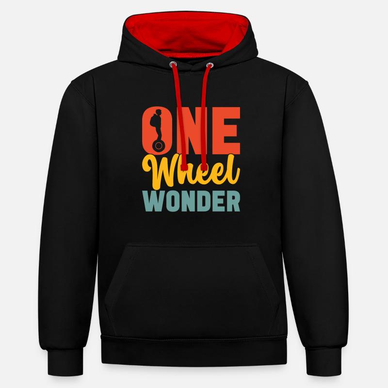 EUC Monoroue - Sweat à capuche contrasté - noir/rouge