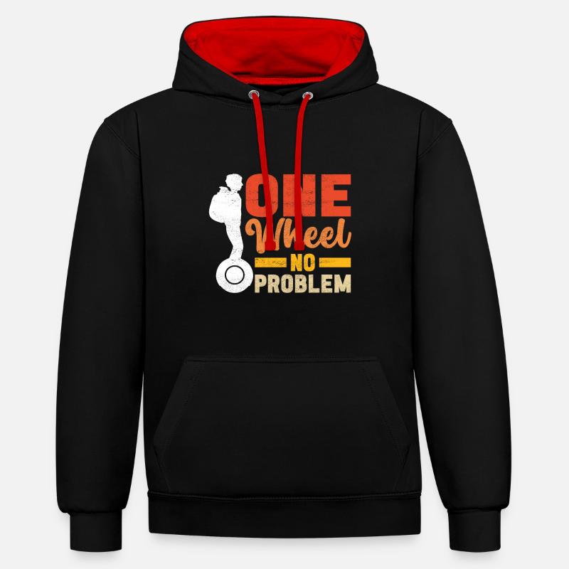 EUC Monoroue - Sweat à capuche contrasté - noir/rouge