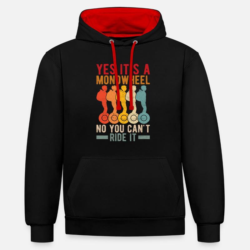 EUC Monoroue - Sweat à capuche contrasté - noir/rouge