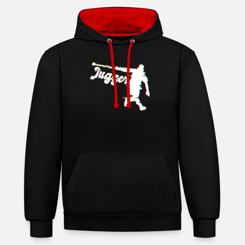 Glitched Funny Jugger - Sweat à capuche contrasté - noir/rouge