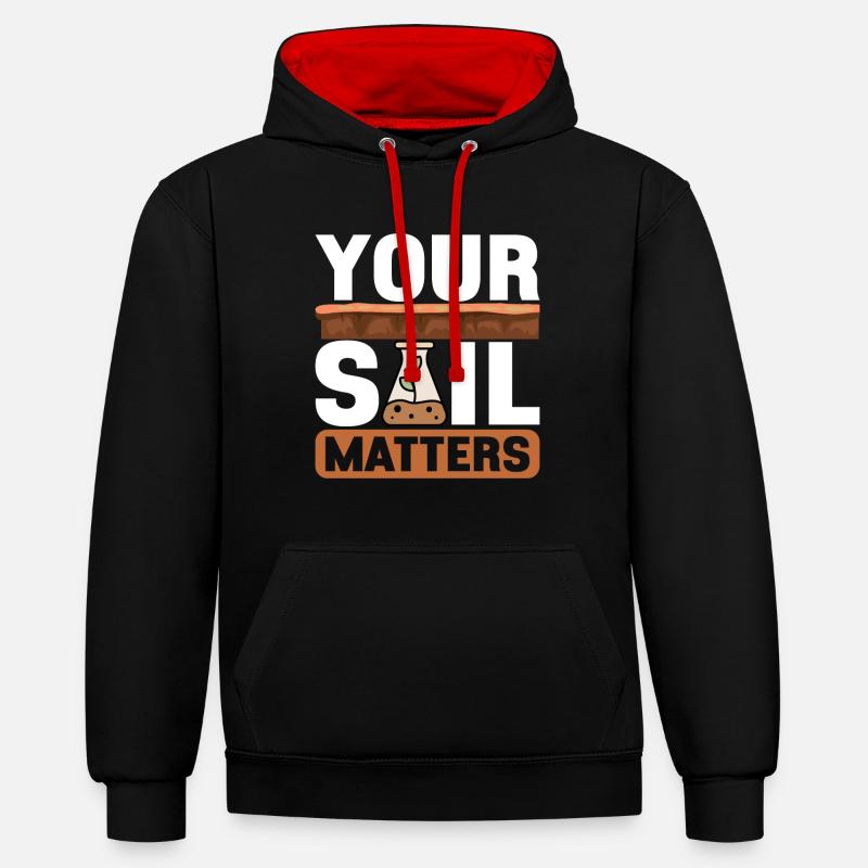 Bodenwissenschaftler Science du sol - Sweat à capuche contrasté - noir/rouge