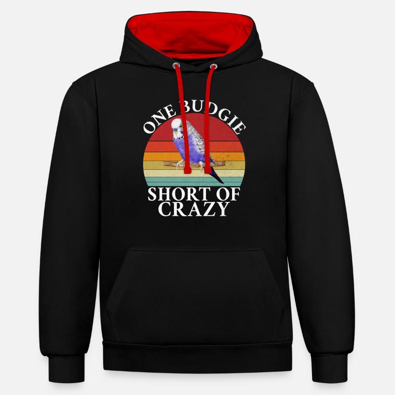 Cadeau de perruche - Sweat à capuche contrasté - noir/rouge
