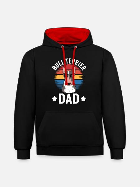 Bullterrier Spruch Lustiges Bullterrier Geschenk - Kontrast-Hoodie - Schwarz/Rot