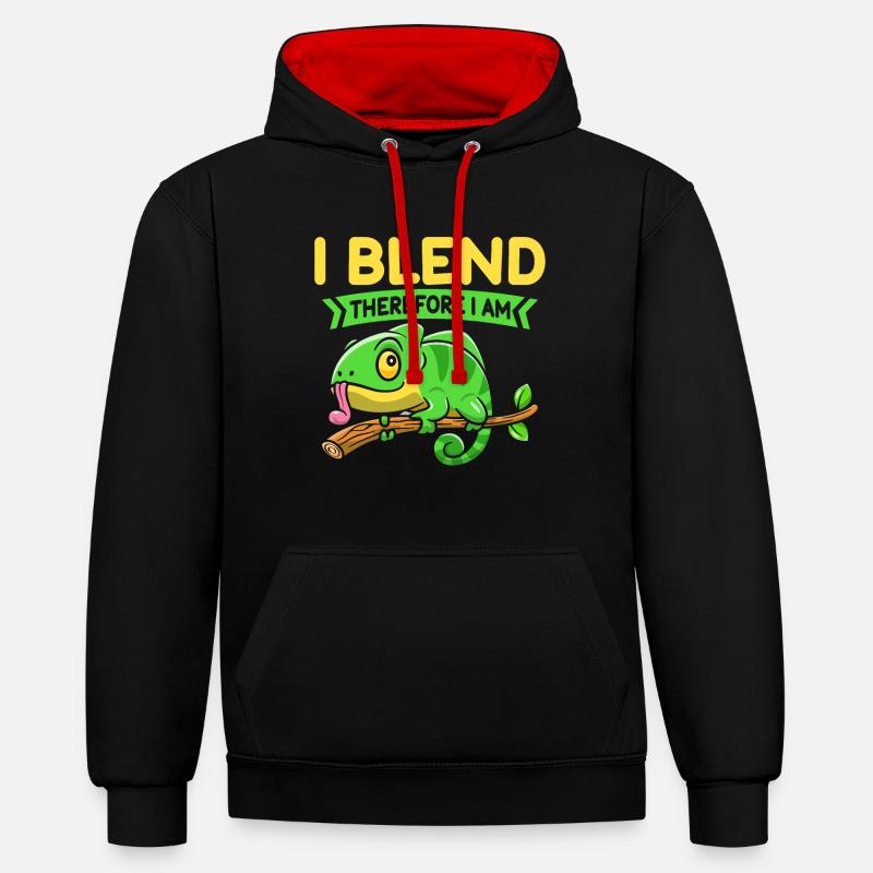 Cadeaux Caméléon - Sweat à capuche contrasté - noir/rouge