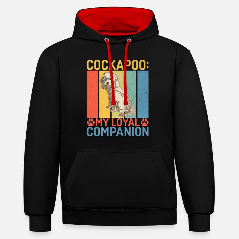 Cockapoo Gifts - Kontrast-Hoodie - Schwarz/Rot